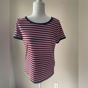 Anne Klein striped top red white blue women’s small